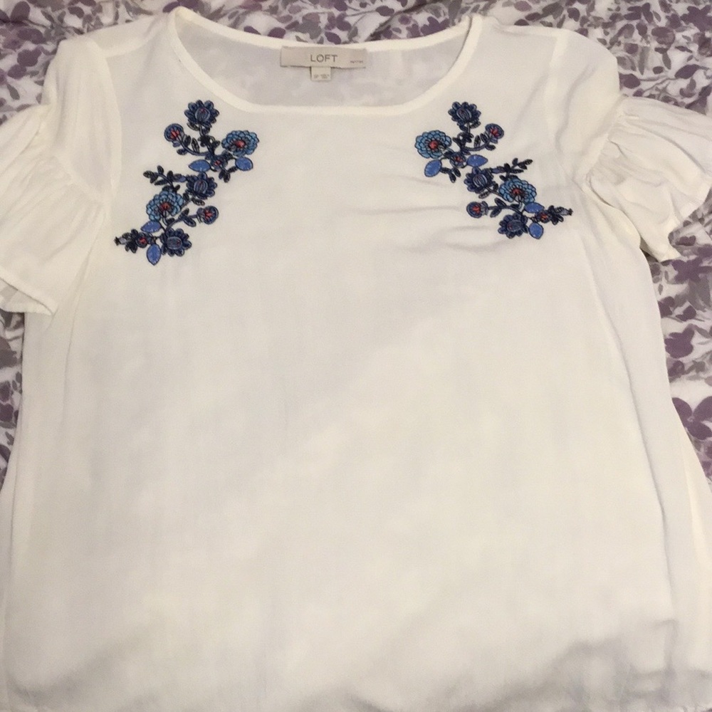 Embroidered floral shirt